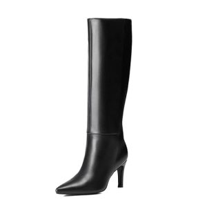 Knee High Boots Women Sexy Pointed Toe Stiletto Tall Boots Side Zipper Dress Fashion Boots Shoes