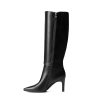 Knee High Boots Women Sexy Pointed Toe Stiletto Tall Boots Side Zipper Dress Fashion Boots Shoes