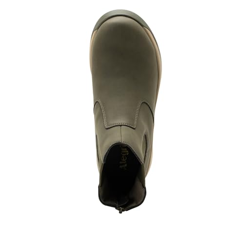 Alegria Womens Frankie Pull On Ankle Leather Chelsea Boot With Heel Zipper