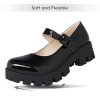 Womens Chunky Mary Jane Platform Shoes Patent Leather Uniform Dress Shoes