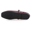 Leather Mary Jane Shoes for Women Dressy Square Toe Ballet Flats with Strap Comfortable Walking Shoes Soft Leather Dress Shoes