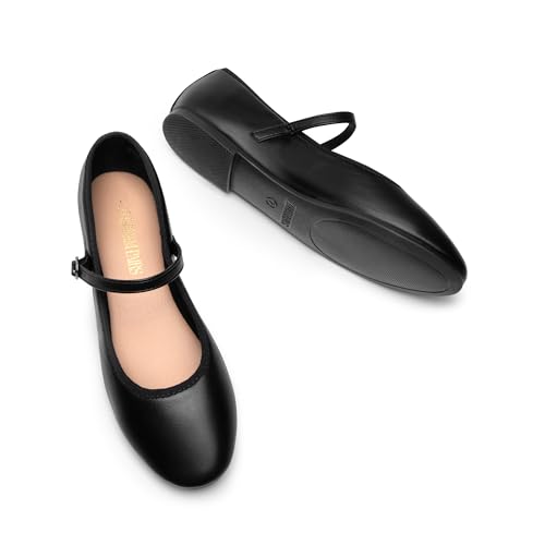 Women's Ballet Flats Mary Jane Shoes, Round Toe Comfortable Dressy Casual Slip-on Work Daily Soft Flat Shoes