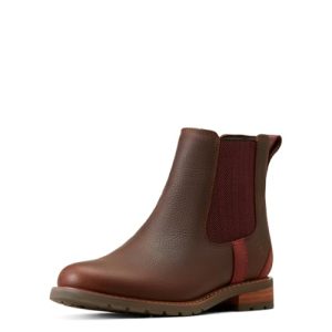Womens Wexford Waterproof Round Toe Chelsea Casual Boots Ankle Low Heel 1-2" - Brown