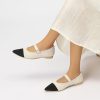 Women's Pointed Toe Knit Mary Jane Ballet Flats for Office Casual Wear Stretchy Dressy Slip-On Shoes with Arch Support