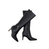 Women's Knee High Boots Women Mid Heel Pointed Toe Tall Boots for Women High Heel Side Zipper with Buckle Bow Knots Long Boots