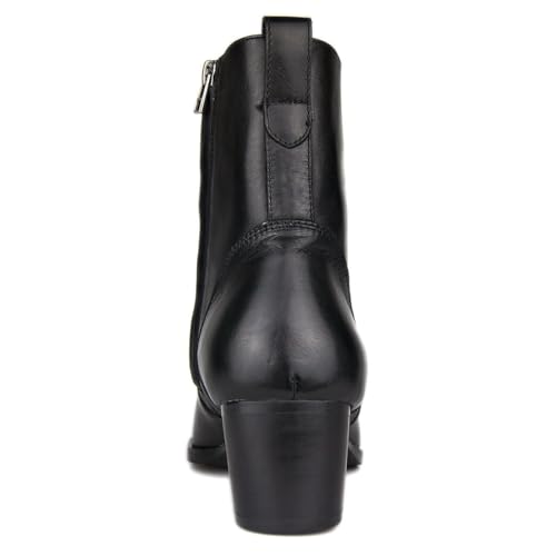 Dress Boot for Men Leather Chukka Designer Boots Calfskin Casual Heel Shoes Zipper-up OS-JY002-Black-Calfskin-US