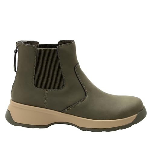 Alegria Womens Frankie Pull On Ankle Leather Chelsea Boot With Heel Zipper