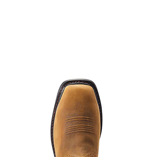 Men's 10in Sierra Shock Shield Brown Wide Square Toe H2O Steel Toe Pull on Work Boot