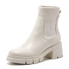 Women's Elastic Chelsea Boots Chunky Block Heel Platform Lug Sole Ankle Booties