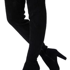 Women's Aria Thigh High Over The Knee Boots, Cute Suede Long Boots with High Heel and Inner Zipper