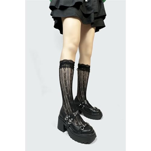 Kawii Shoes Bow Pearl Heels Lolita Platform Heels for Women Lace Cute Mary Janes Pumps