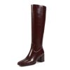 Knee High Boots for Women GoGo Boots with Chunky Heel, Square Toe and Side Zipper Design Fashion Dress Boots