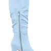 Women's Slouch Pointed Toe Chunky Heel Knee High Boots