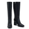Wide Calf Knee High Boots for Women – Tall Fashion Boots with Side Zipper, Square Toe, Chunky Heel, Faux Leather Long Boots