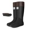 Wasserflux Women’s Mid-Calf Rain Boots – Waterproof Foldable Rubber Boots with Adjustable Cuff, Anti-Slip Sole, Lightweight for