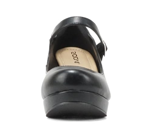 Merry ~ Womens Mary Jane Strap Comfortable Platform Wedge Pump Heel Shoes (Wide Fit Available)