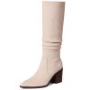 Knee High Boots Women Suede Boots Pointy Toe Chunky Block Heels Side Zipper Wide Calf Boots Fashion Dress Tall Boots Fall Winter