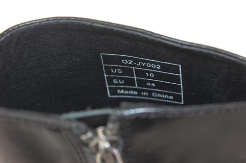 Dress Boot for Men Leather Chukka Designer Boots Calfskin Casual Heel Shoes Zipper-up OS-JY002-Black-Calfskin-US