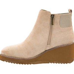 Apple Sauced Wedge Bootie, Featuring a 2.25 Inch Heel, Soft Cushioned EVA Insoles for All Day Wear, A Full Inside Zip with an