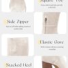 Womens Knee High Boots Square Toe Chunky Block Heel Side Zipper Faux Suede Long Boots Fall Winter Shoes