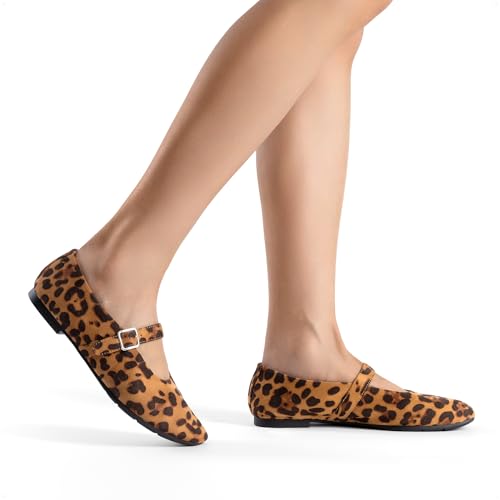 Women's Ballet Mary Jane Flats Dress Round Toe Comfortable Casual Slip On Buckle Strap Flat Shoes