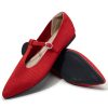 Women's Flats Shoes Comfortable Slip On Shoes Classic Dressy Pointed Toe Bow Knit Ballet Flat