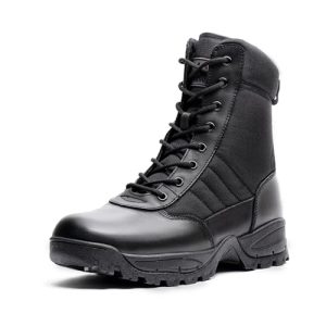 Men's Military Tactical Combat Boots Side Zipper Work Motorcycle Boots 8 inch