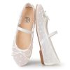Ballet Flats for Women Closed Round Toe Mary Jane Shoes Women Cute Bowknot Non-Slip Dressy Shoes Elastic Strap Comfortable