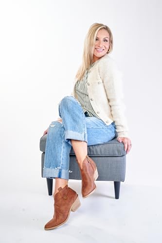 Hey Girl Womens Closing Time Bootie - Featuring A Chic Western Style Stitching, A 2.5-Inch Heel, and Comfortable Insoles for