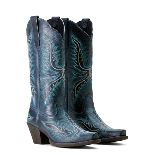 Women's Round Up Collins Western Boot, Fresh Denim, 8.5