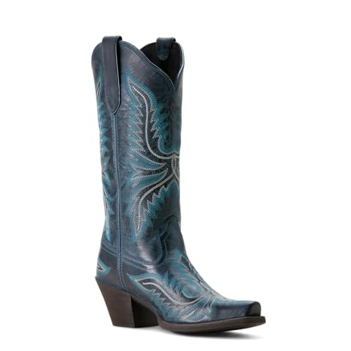 Women's Round Up Collins Western Boot, Fresh Denim, 8.5