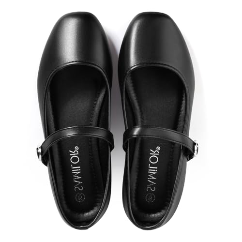 Mary Jane Flats Shoes Women Square Toe Ballet Flats Comfortable Ankle Strap Flats Casual Slip on Flats Women Flats Dress Shoes