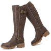 Women's Knee High Boots Classic Comfort Riding Combat Boot Round Toe Side Zipper Long Tall Fall Winter Boots for Women.