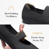 Mary Jane Ballet Flats Shoes for Women Foldable Round Toe - Seaweed Textile Knit Fabric, Arch Support, Massage Bumps Insoles,