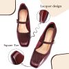 Women's Mary Jane Heels - Chunky Block Heel Pumps with Square Toe & Buckle Straps, Comfortable Dress Shoes for Wedding, Office,