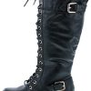 Mango 27 Womens Knee High Buckle Riding Boots