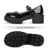 Womens Chunky Mary Jane Platform Shoes Patent Leather Uniform Dress Shoes