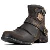 Moto Boots for Men Fashion Zipper-up Leather Chukka Boots Casual Shoes Retro Style OS-5008-1-DA1B1