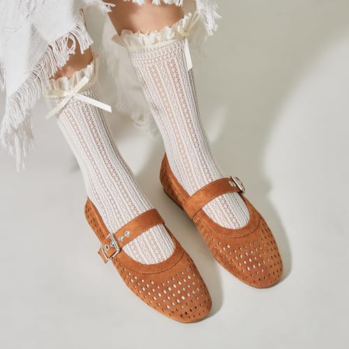 Mary Jane Shoes Women, Mary Jane Flats for Women, Ballet Flats Shoes Round Toe Mary Jane Flats Shoes Dressy Comfortable