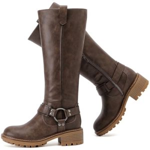 Women's Knee High Boots Stylish Comfort Round Toe Tall Riding Combat Boot Classic Fashion Fall Winter Boots for Women.