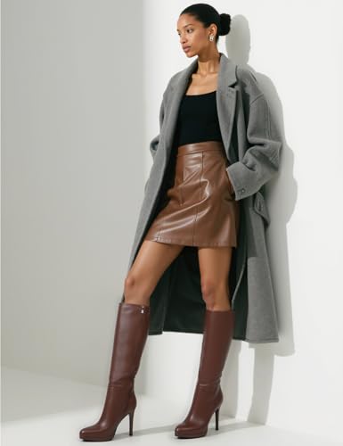 Knee High Boots Women Platform Stiletto Heel Tall Boots Round Toe Fall Winter Long boots for Women