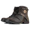 Moto Boots for Men Fashion Zipper-up Leather Chukka Boots Casual Shoes Retro Style OS-5008-1-DA1B1
