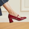 Mary Jane Shoes Women, Chunky Mary Janes Heels for Women Shoes Dressy Casual, Dress Shoes for Women Block Heels Closed Toe Mary
