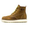 Magnolia 6" Side-Zipper Wedge Boots for Men, Lightweight Soft Moc Toe Motorcycle Boots SAP309-Brown, SAP309BK-Black,