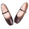 Mary Jane Square Toe Black Ballet Flats for Women Comfortable Ankle Strap Casual Slip On Flats