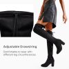 Women's Over The Knee High Boots Suede Thigh High Boot 3 Inch Chunky Heels Zipper Adjustable Opening Shoes