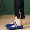 Mary Jane Flats for Women Dressy Retro Square Toe Ankle Strap Ballet Flats Comfortable Patent Leather Shoes