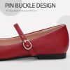Mary Jane Shoes Women Ballet Flats Shoes for Women Slip on Comfortable Dressy Adjustable Strap for Work Office Business Casual