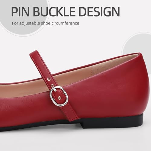Mary Jane Shoes Women Ballet Flats Shoes for Women Slip on Comfortable Dressy Adjustable Strap for Work Office Business Casual