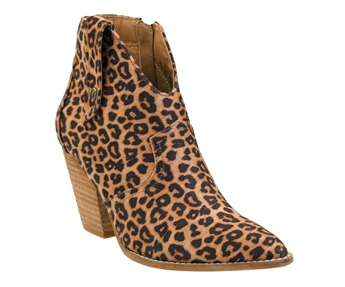 Hey Girl Womens Bar Hoppin 3.5-Inch Stacked Heel Booties, With Corkys Soft EVA insoles, An Inside zip For Easy On And Off, and